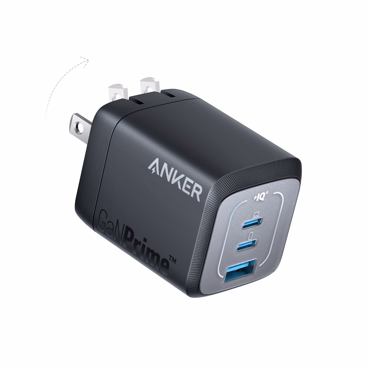 Custom Anker Prime 67W GaN Wall Charger (3 Ports) flat product photo for logo mockup