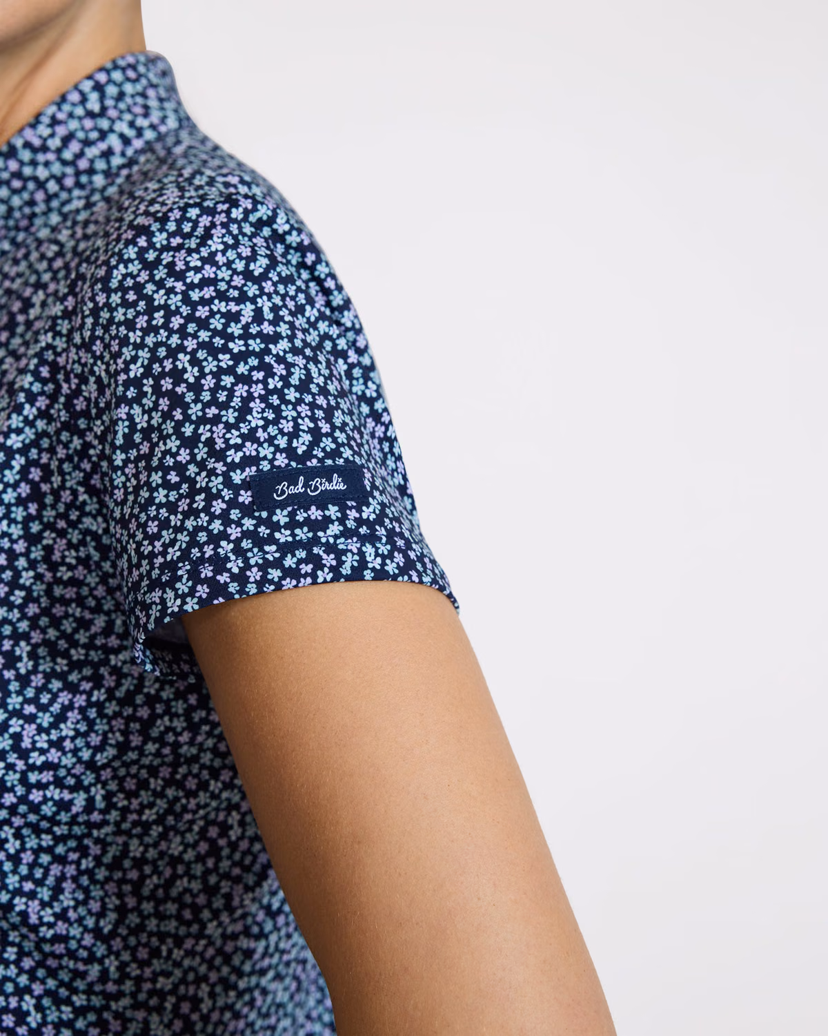 Custom Bad Birdie Ditsy Down — Womens Polo