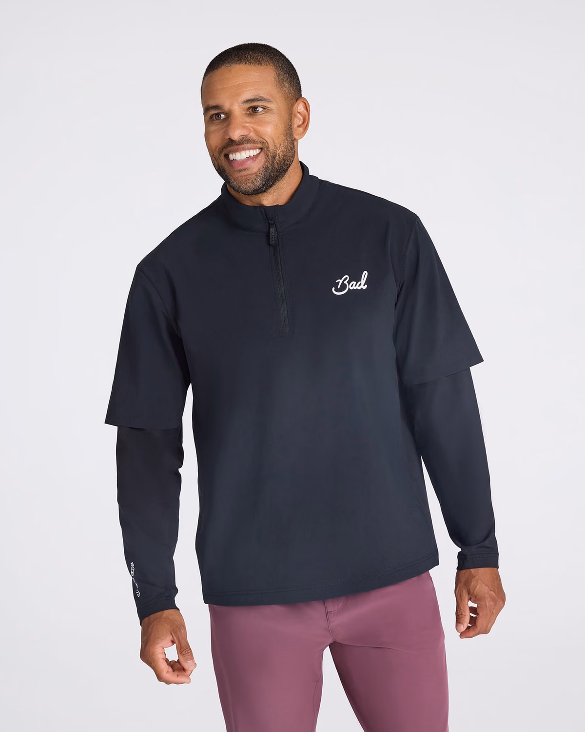 Custom Bad Birdie Mechanism Quarterzip - Black — Black