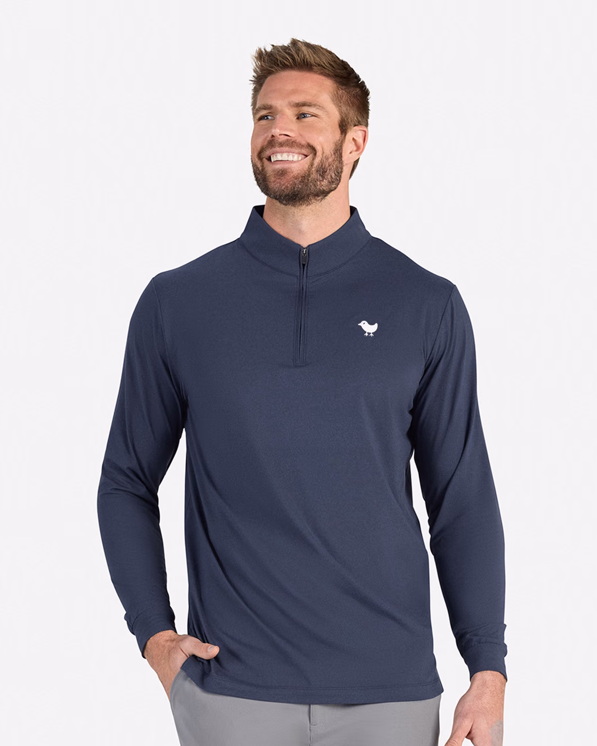 Custom Bad Birdie Velocity Quarterzip - Dark Navy