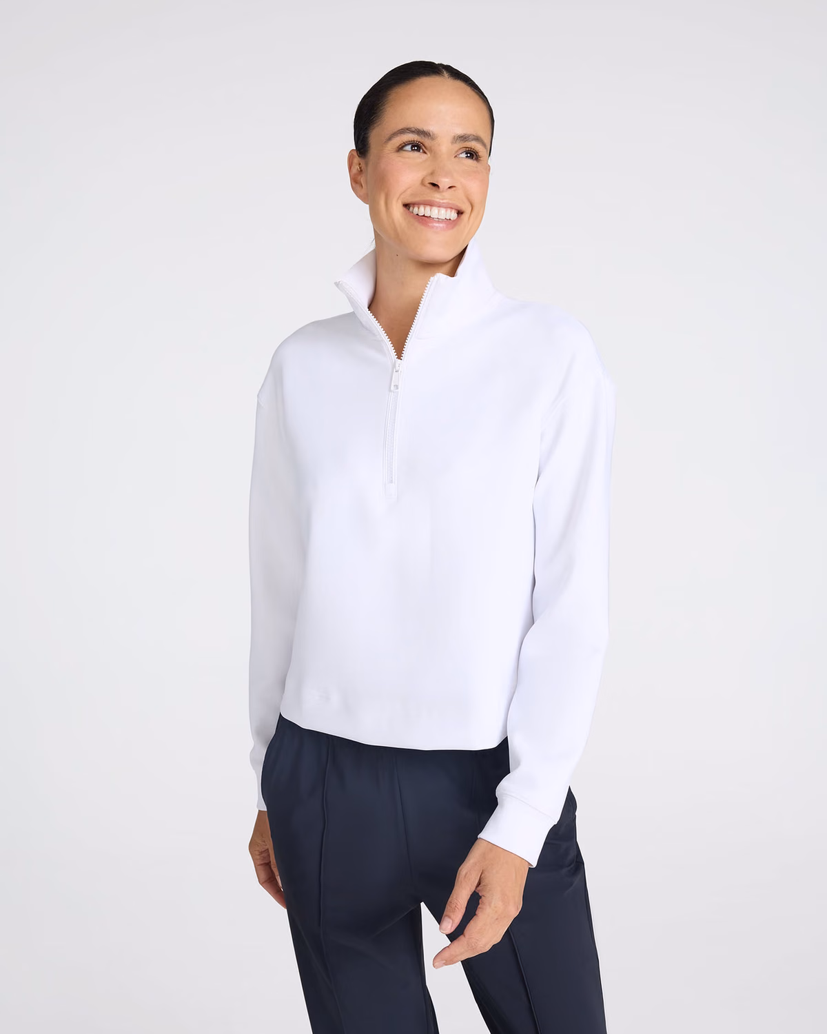 Custom Bad Birdie At Ease Quarterzip - White — White
