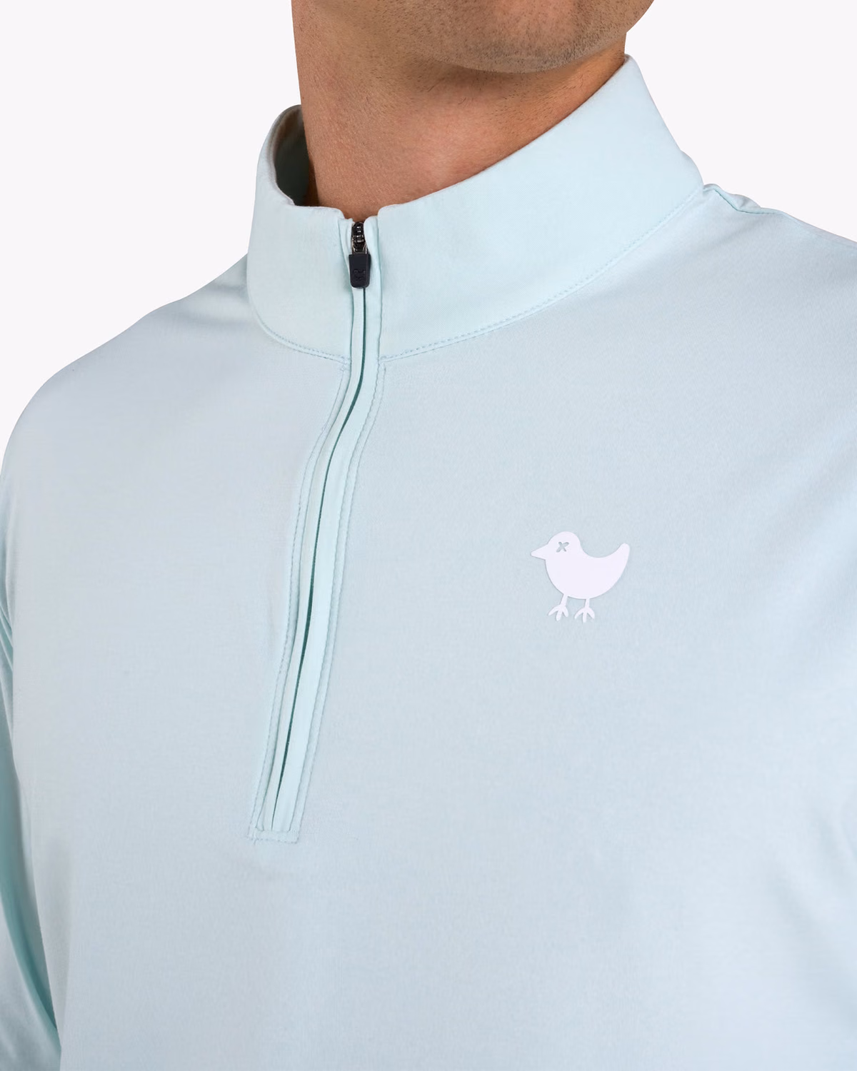 Custom Bad Birdie Velocity Quarterzip - Pale Blue — Pale Blue