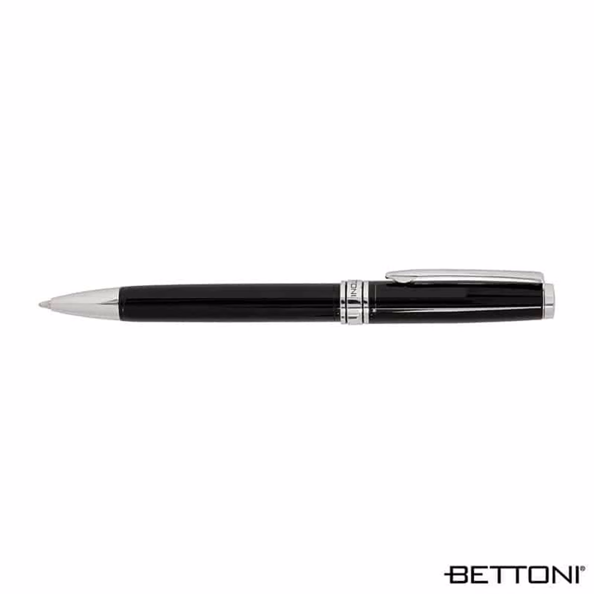 Custom Bettoni Avellino Recycled Brass Ballpoint Pen in Black - product view