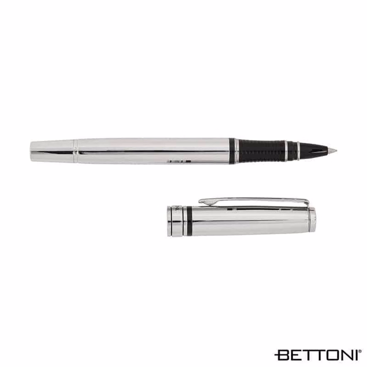 Custom Bettoni Avellino Recycled Brass Cap-Off Rollerball Pen in Black - product view