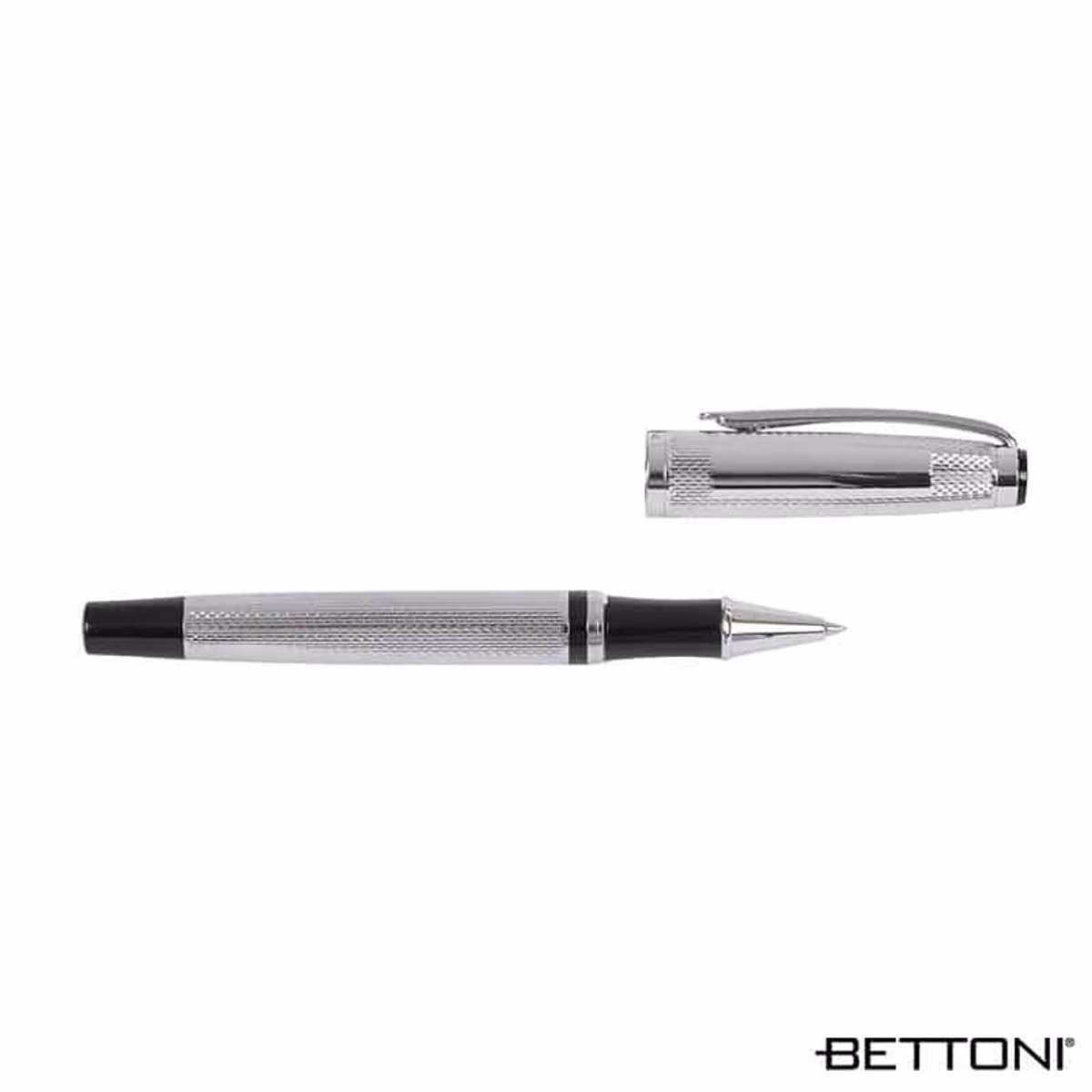 Custom Bettoni Napoli Recycled Brass Rollerball Pen in Chrome - product view