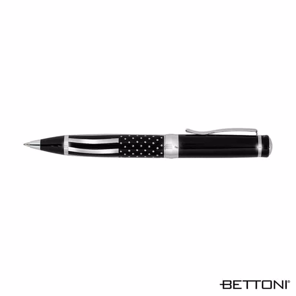 Custom Bettoni Americano Ballpoint Pen in Black - product view
