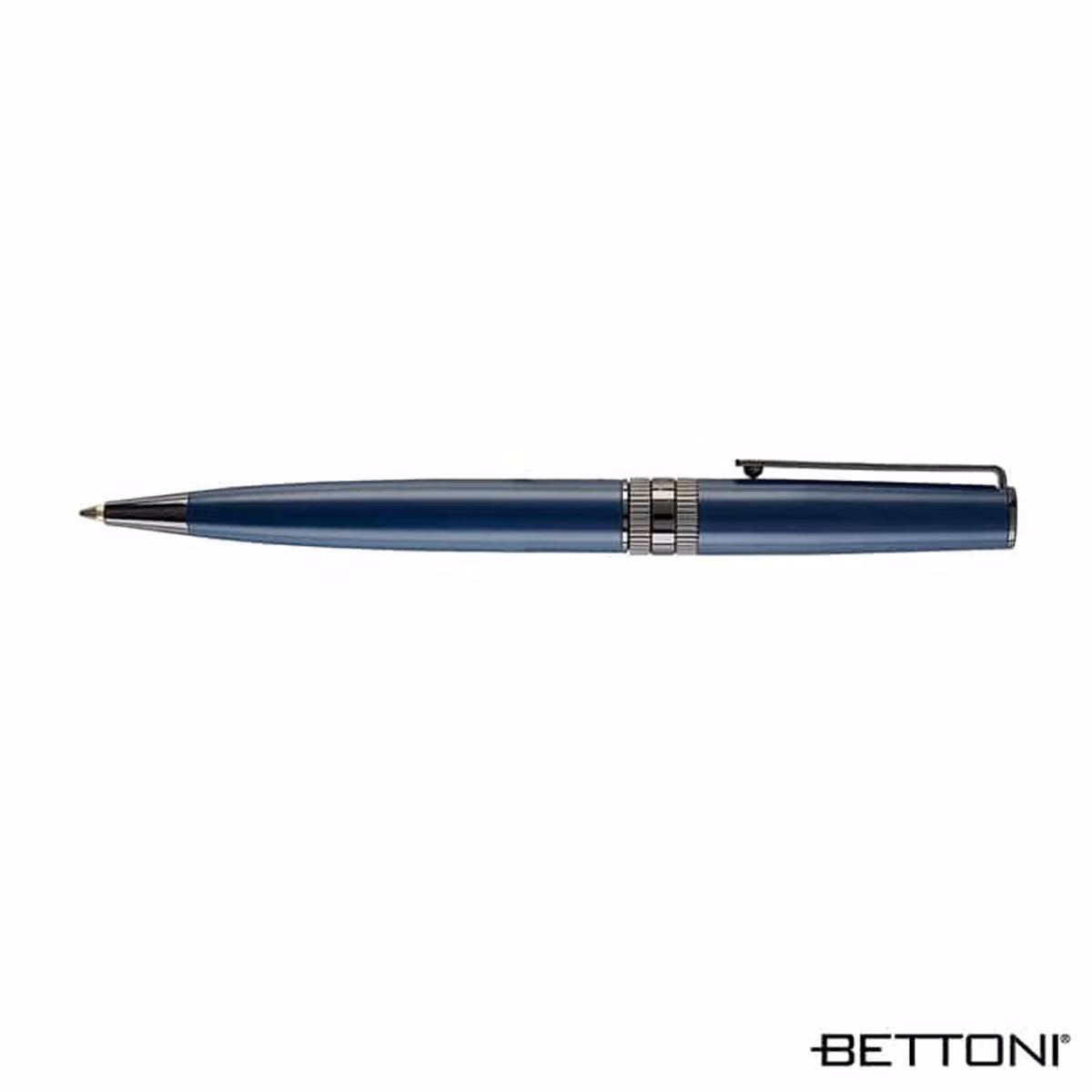Custom Bettoni Massimo Brass Ballpoint Pen in Black - product view
