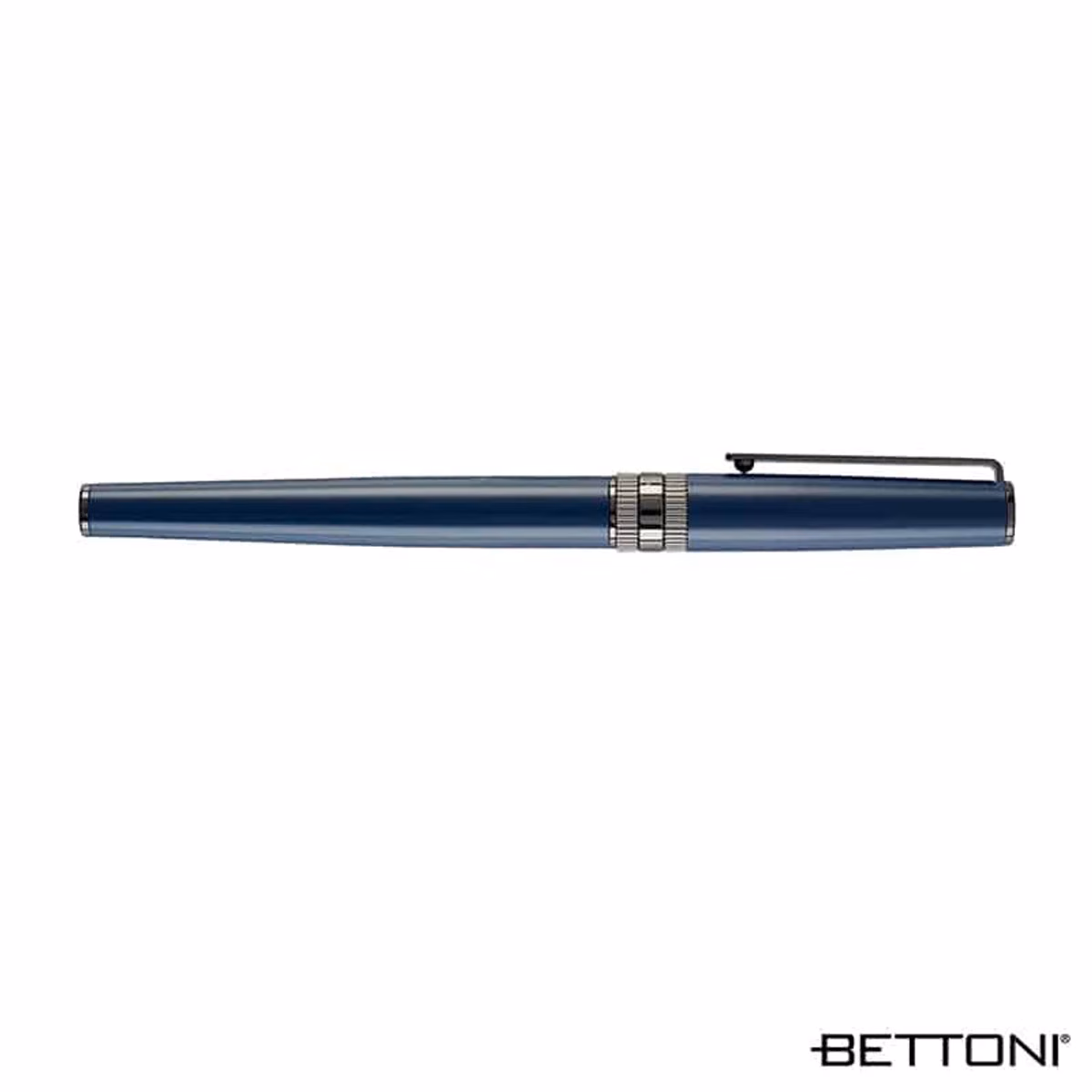 Custom Bettoni Massimo Brass Cap-Off Rollerball Pen in Black - product view