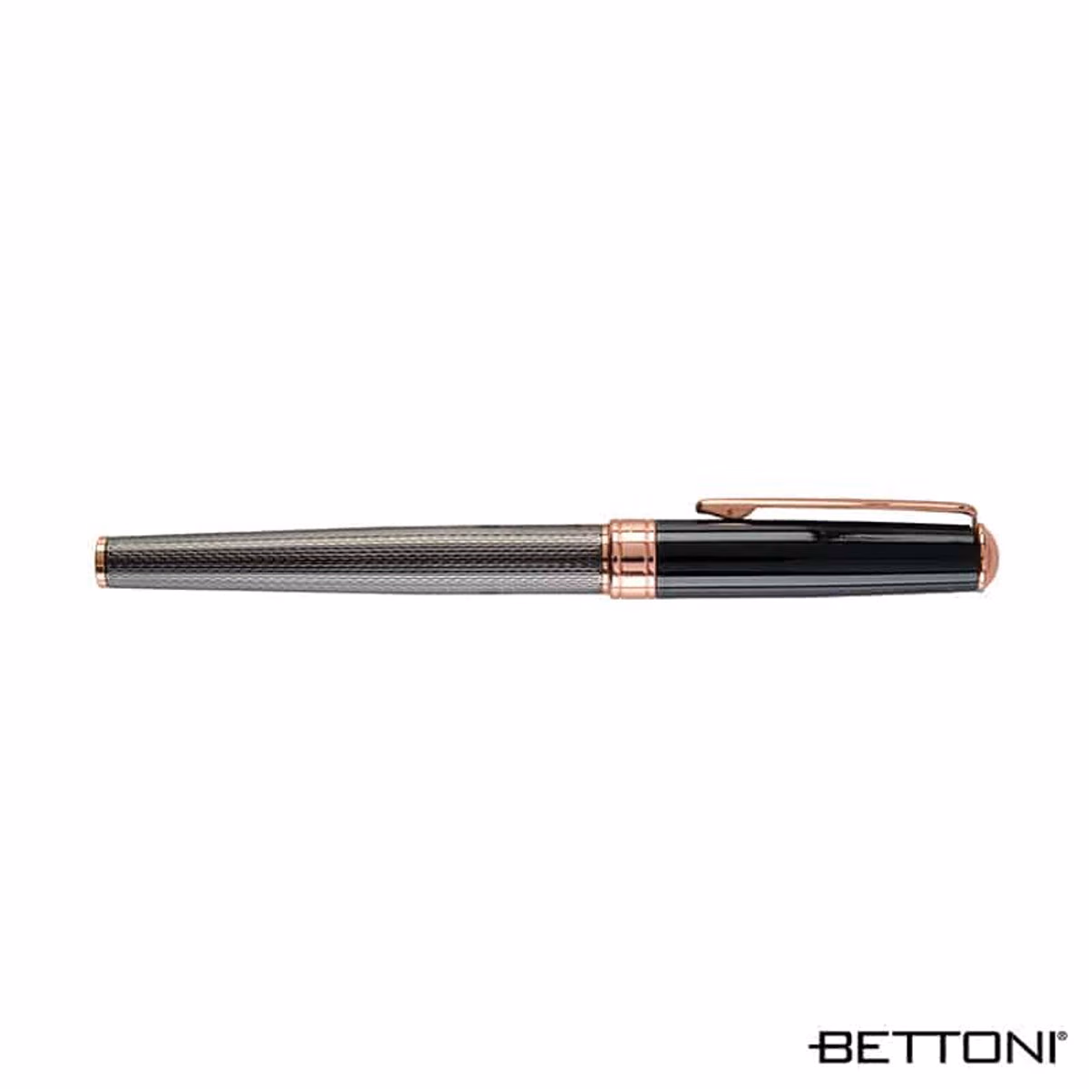 Custom Bettoni Belloro Brass Rollerball Pen in Black - product view