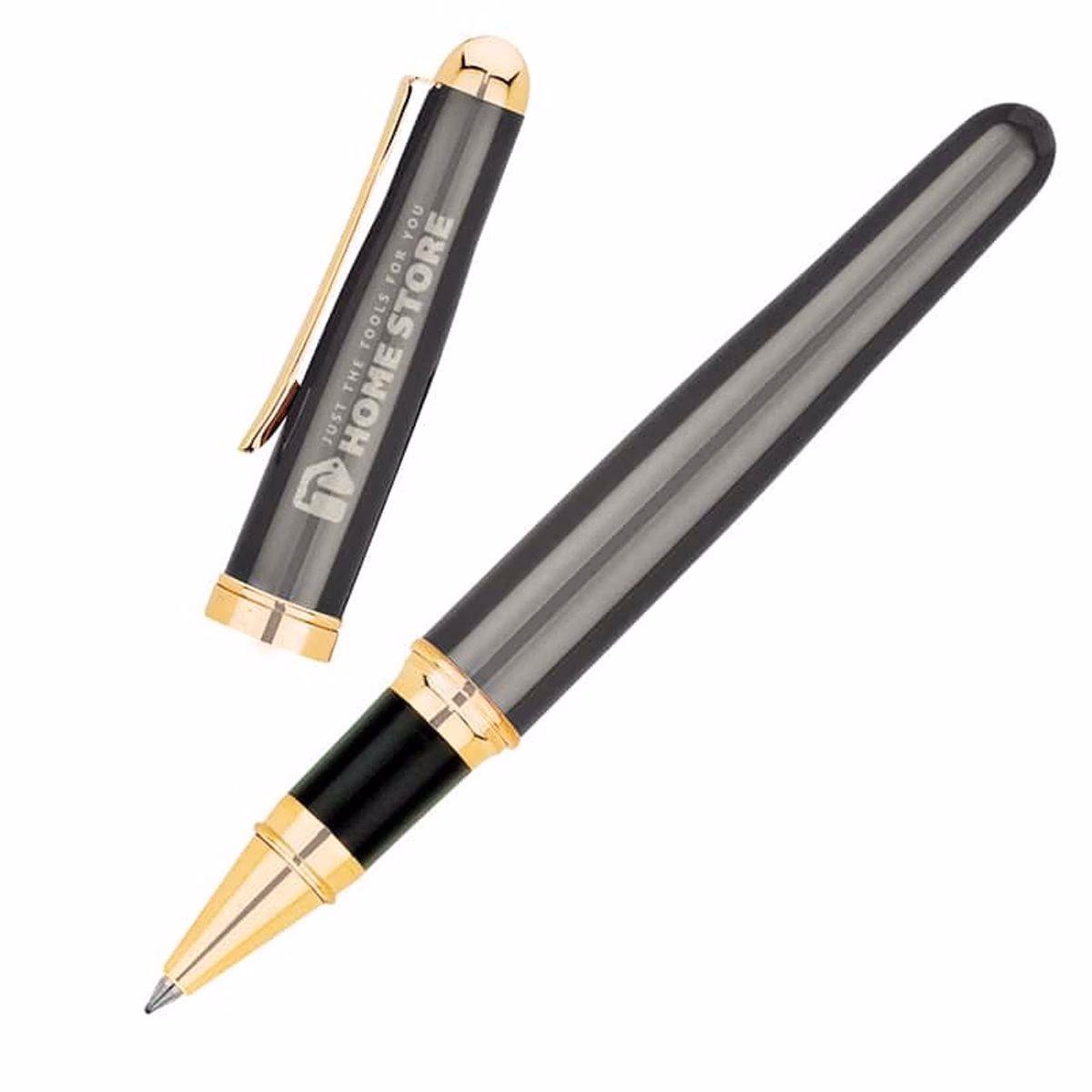 Custom Bettoni Peruzzi Rollerball Pen, Gunmetal, front view