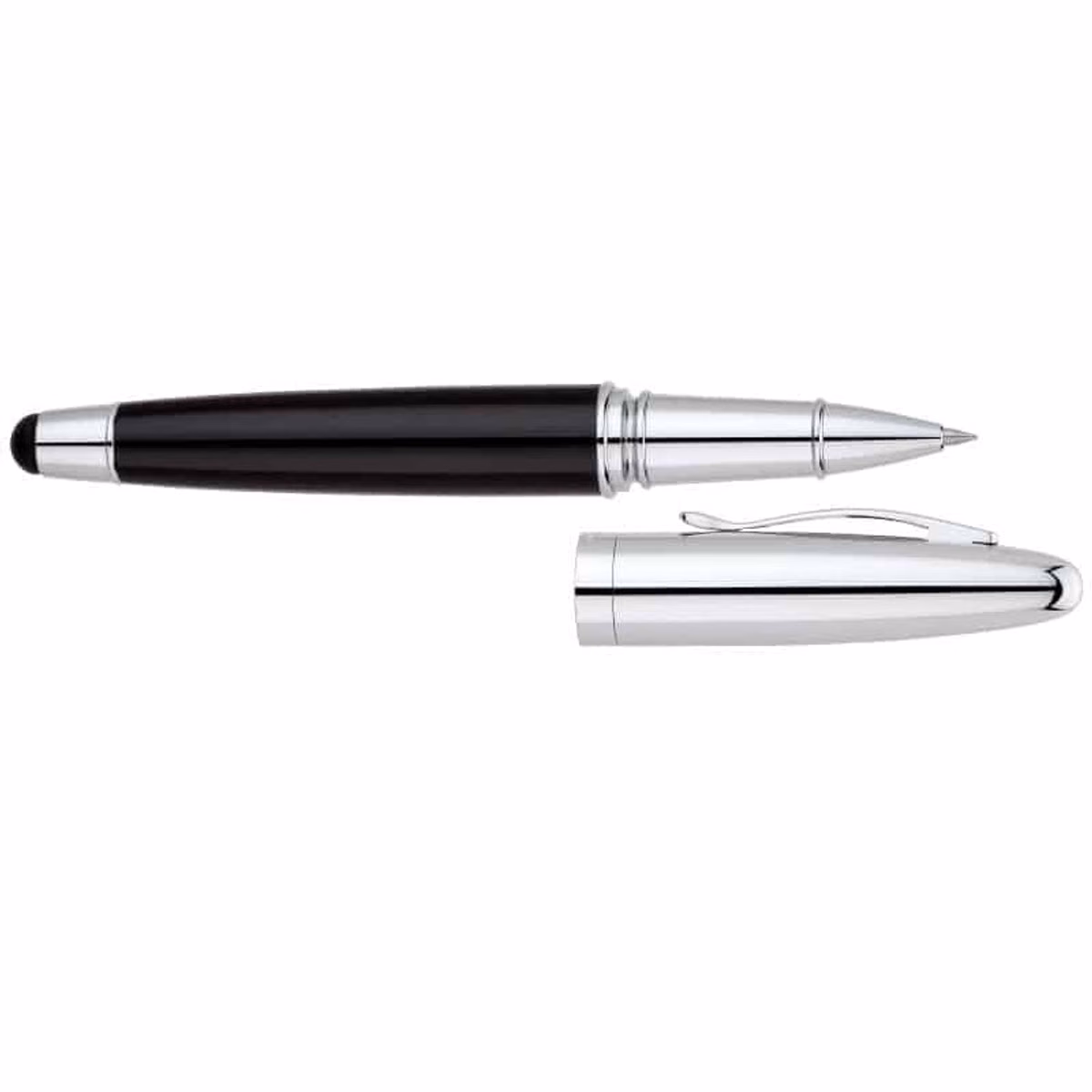 Custom Bettoni Brescia Rollerball Pen & Stylus in Black - product view