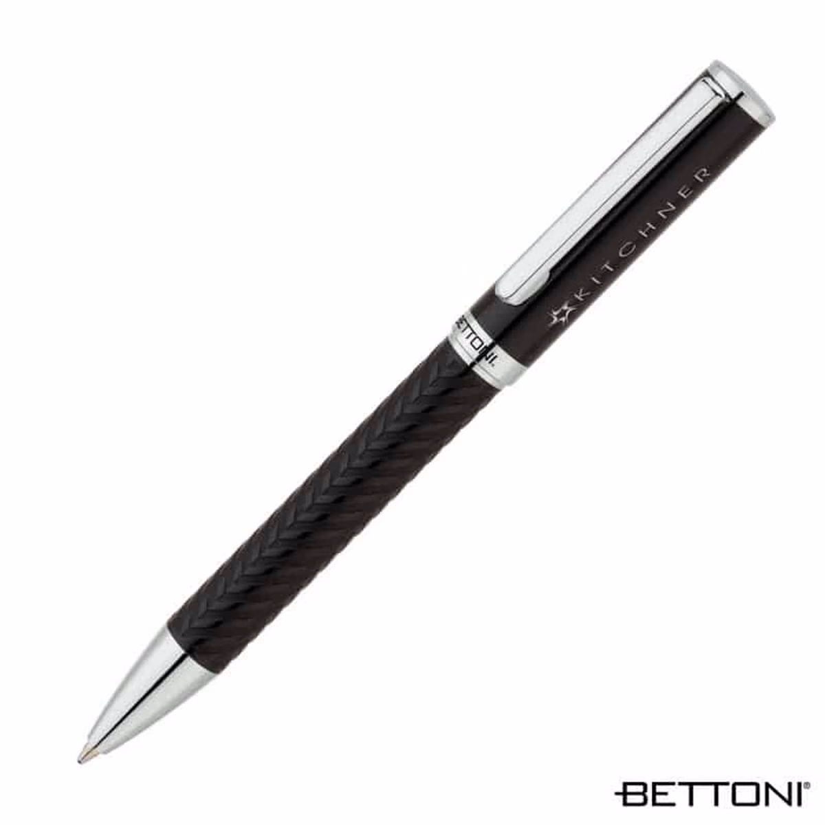 Custom Bettoni Varese Ballpoint Pen in Black - product view