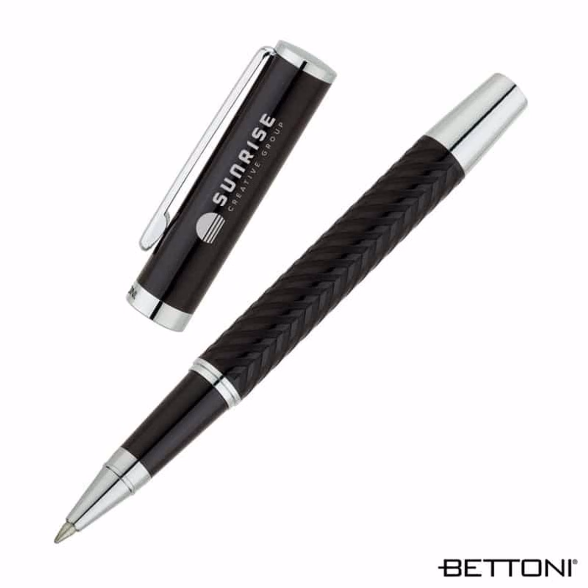 Custom Bettoni Varese Rollerball Pen in Black - product view