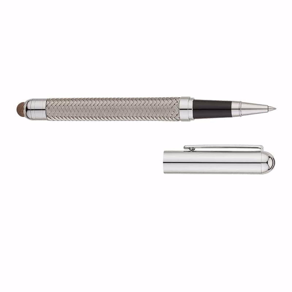 Custom Bettoni Fasciare Rollerball Stylus Pen in Silver - product view