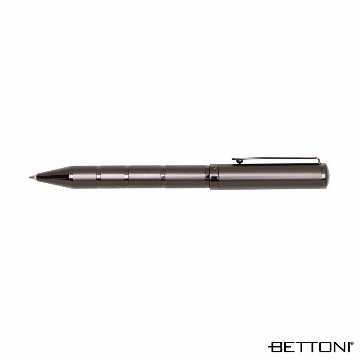 Custom Bettoni Venezia Ballpoint Pen in Black - side profile