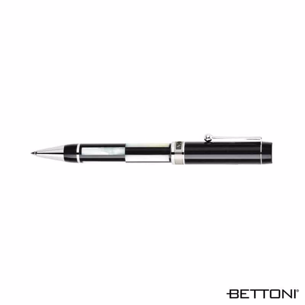 Custom Bettoni Provano Ballpoint Pen in Black - product view