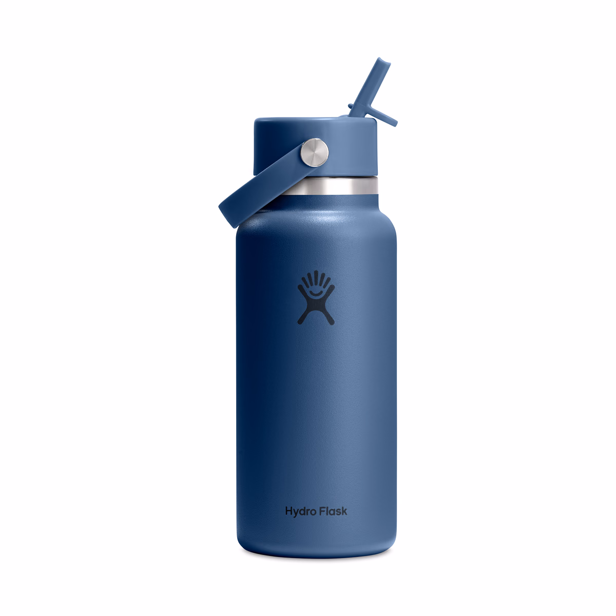 Custom Hydro Flask Wide Flex Straw Cap Bottle 32 Oz. — Harbor Blue