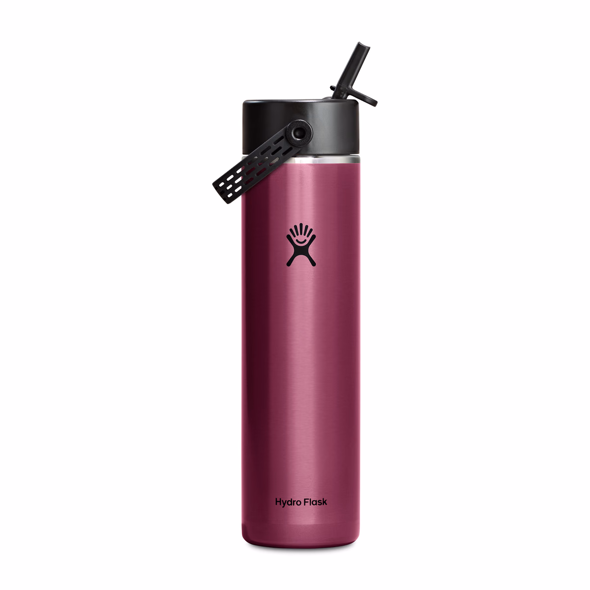 Custom Hydro Flask Lightweight Flex Straw Cap Bottle 24 Oz. — Garnet Red