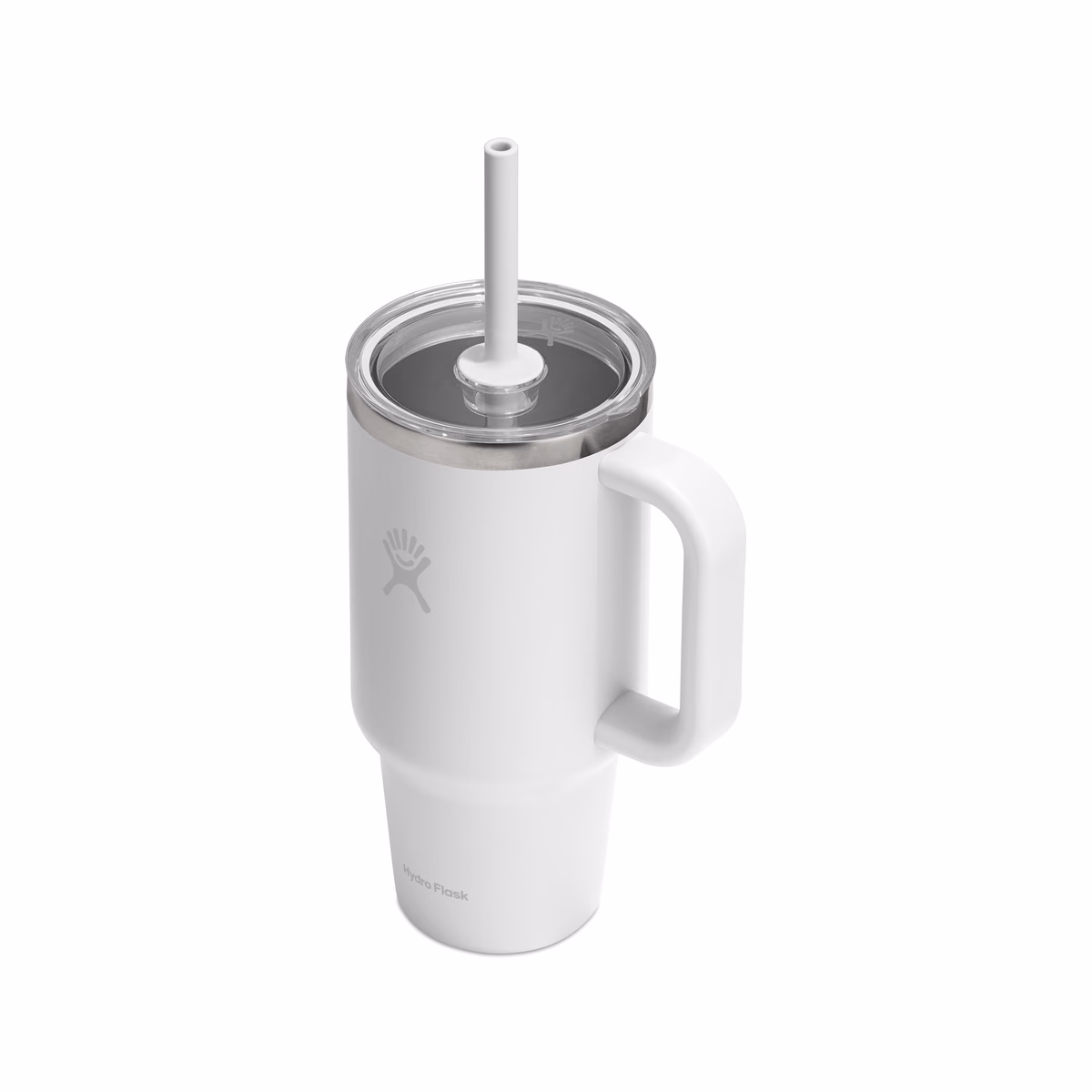 Custom Hydro Flask Travel Tumbler Clear Lid 32 Oz. — White