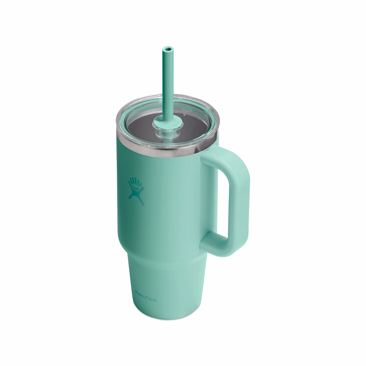 Custom Hydro Flask Travel Tumbler Clear Lid 32 Oz. — Mermaid Green