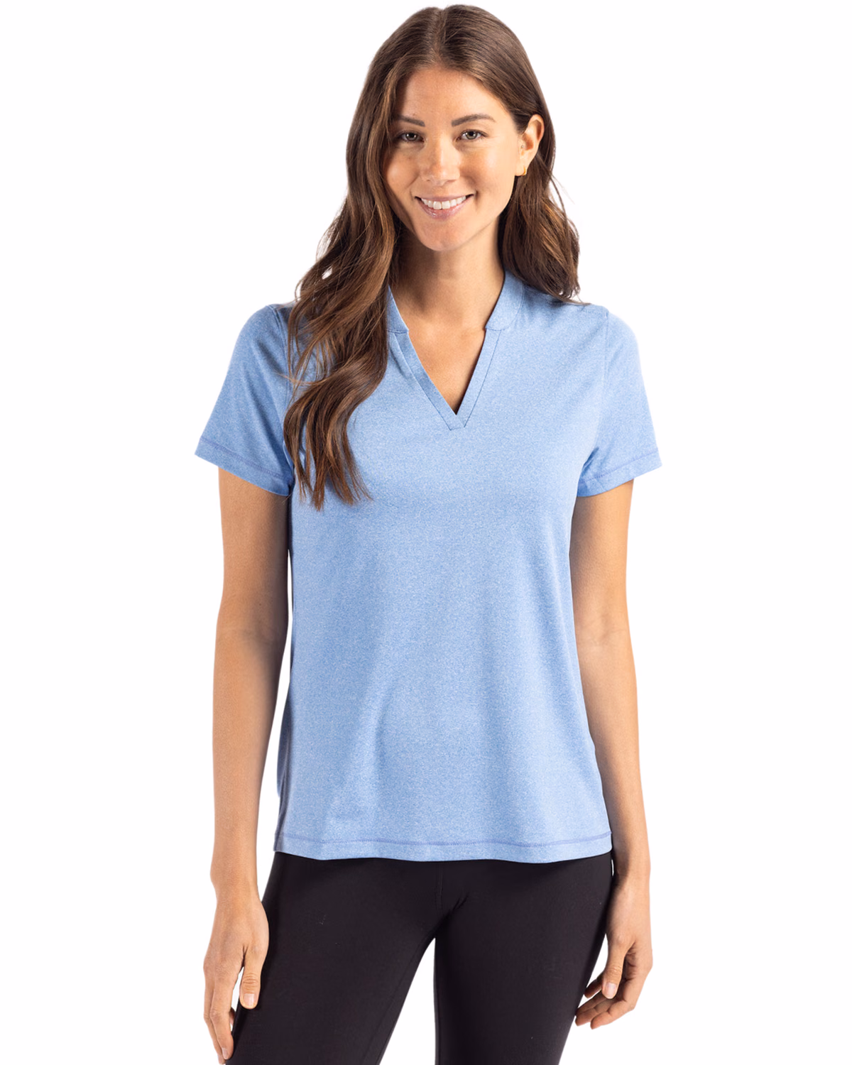 Custom Cutter & Buck Forge Recycled Four-Way Stretch Heathered Womens Blade Top