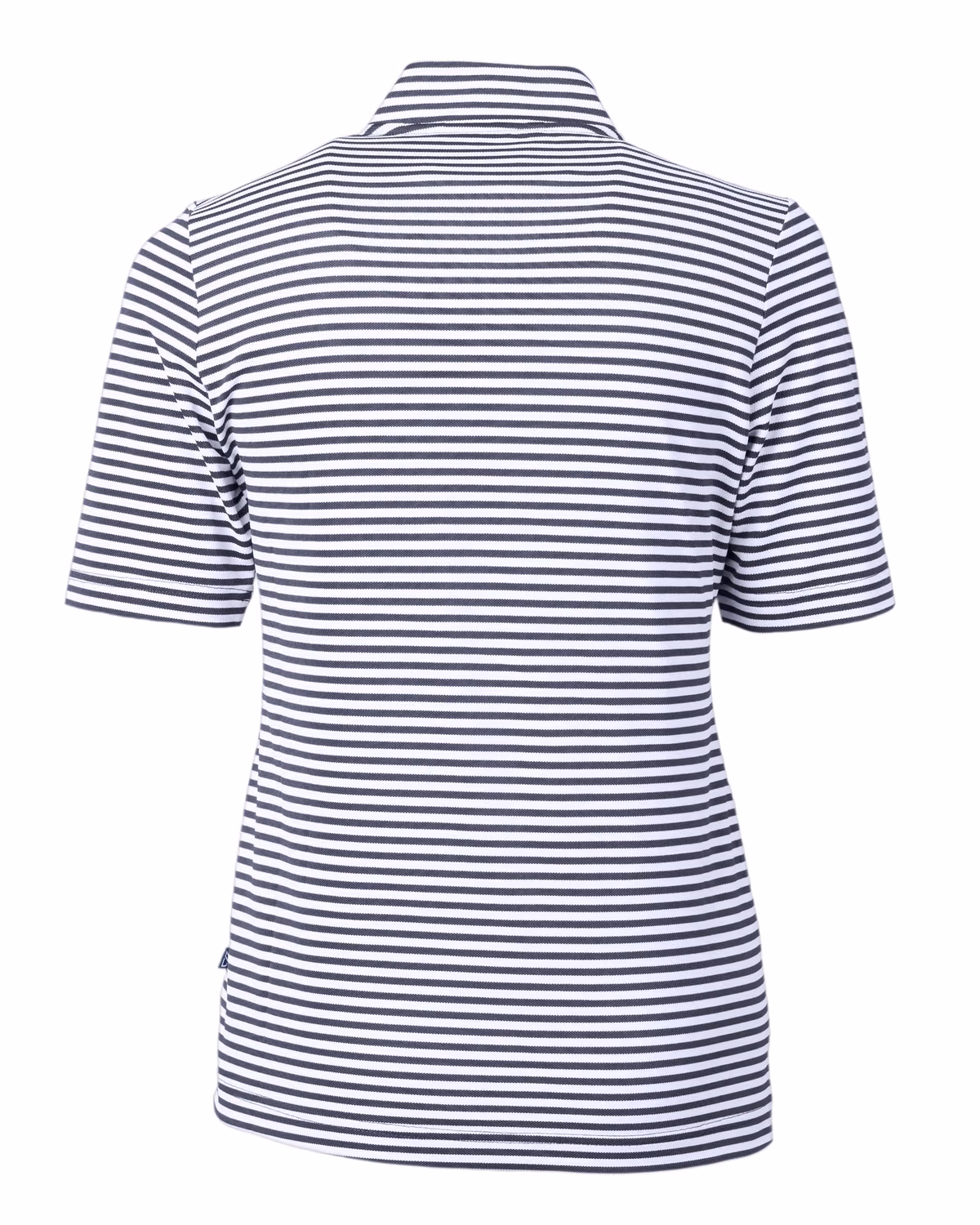 Custom Cutter & Buck Virtue Recycled Stripe Featherlight Pique Womens Half Zip — Navy Blue flat front