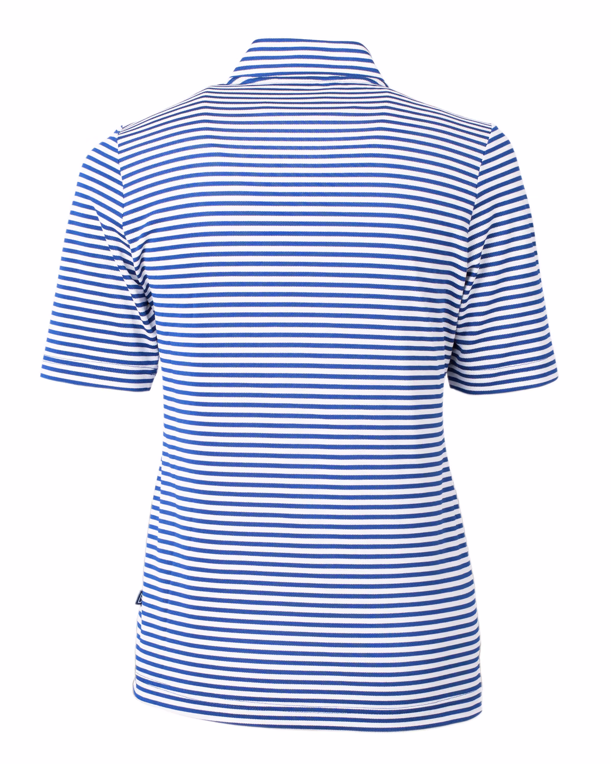 Custom Cutter & Buck Virtue Recycled Stripe Featherlight Pique Womens Half Zip — Tour Blue flat front