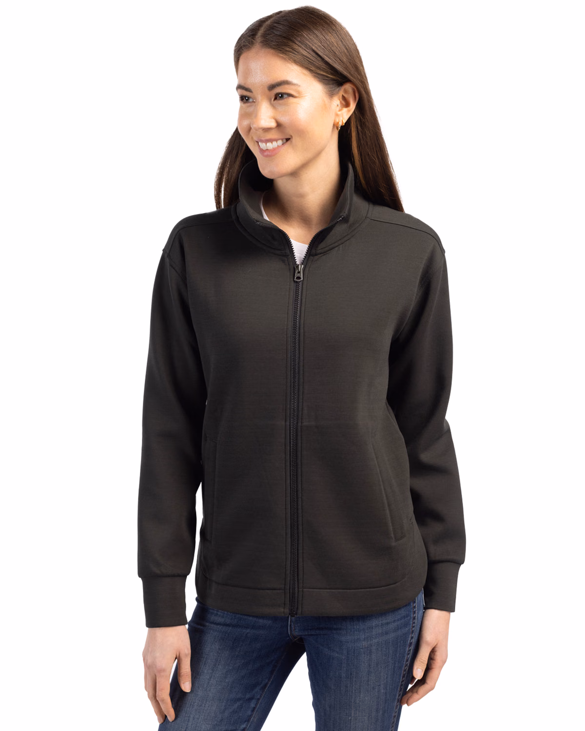 Custom Cutter & Buck Roam Recycled Buttery-Soft Knit Womens Full Zip Jacket
