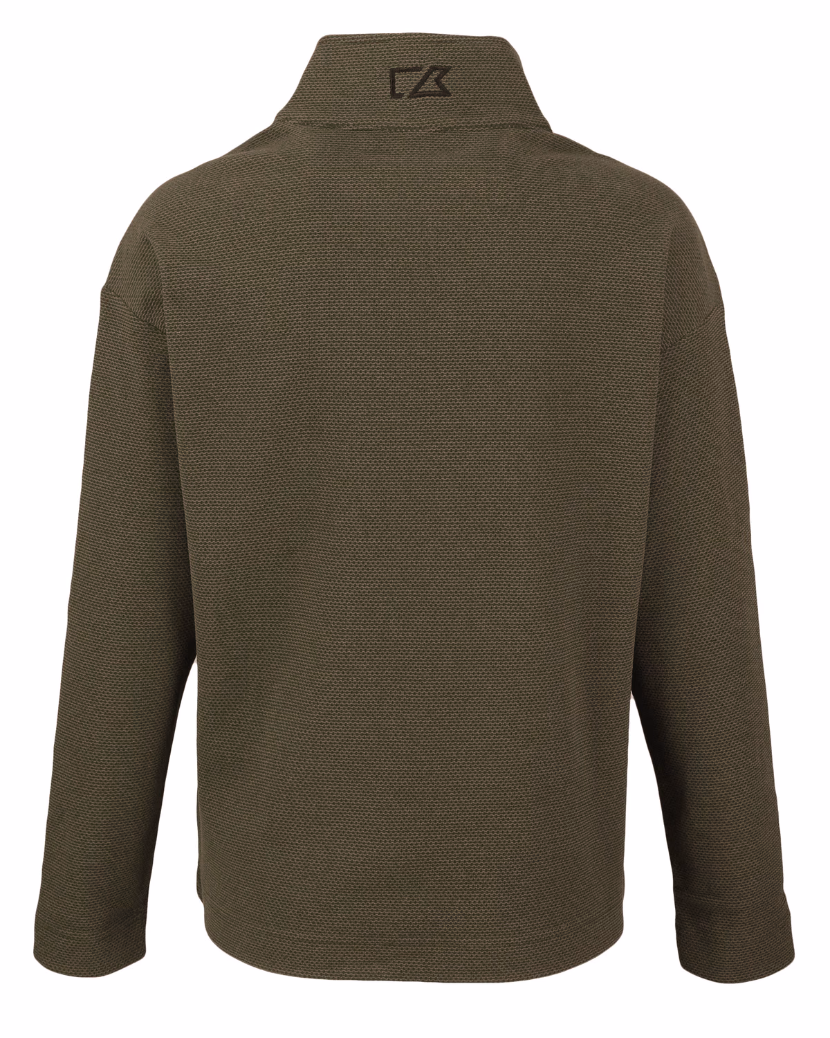 Custom Cutter & Buck Hunts Point Recycled Fleece Womens Hybrid Snap Placket Pullover — Poplar flat front