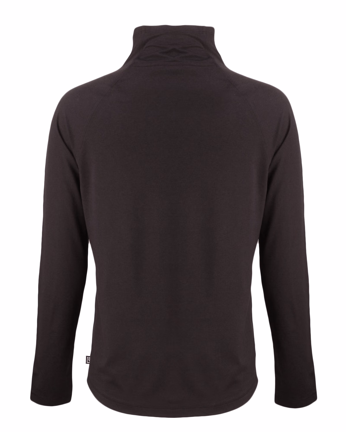 Custom Cutter & Buck Coastline Recycled Double Peached Womens Funnel Neck Pullover — Black flat front