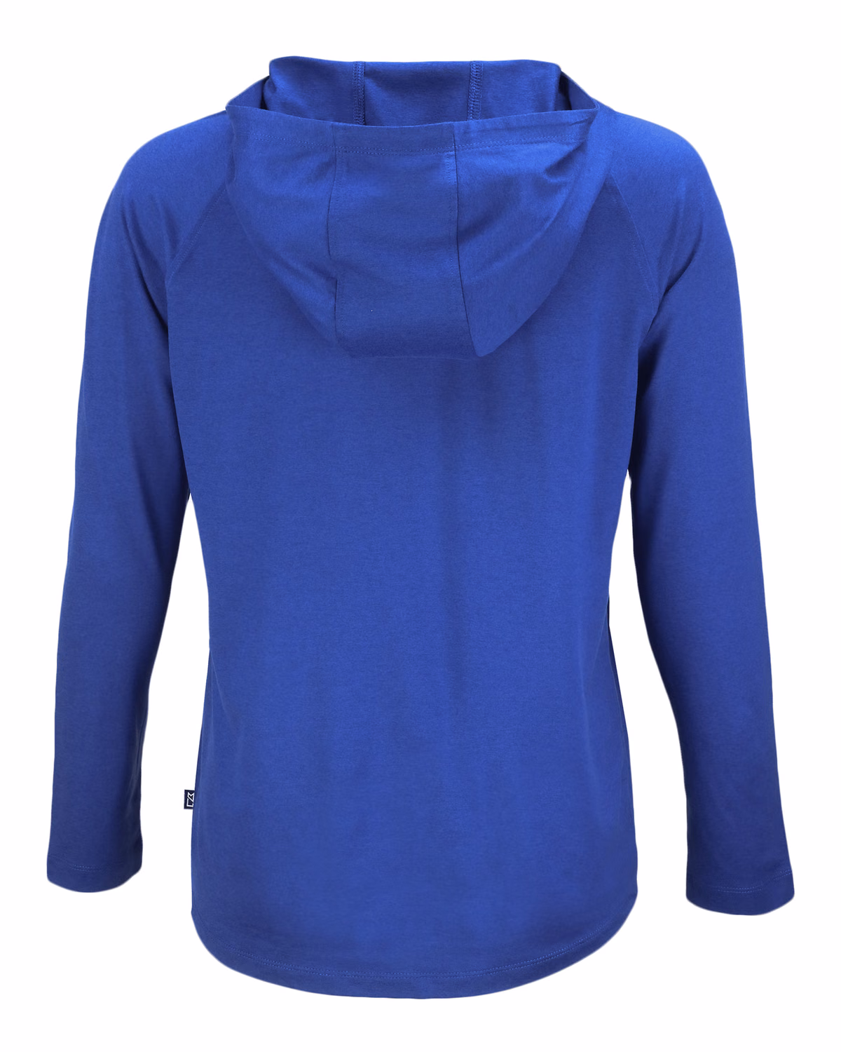 Custom Cutter & Buck Coastline Recycled Double Peached Womens Hooded Pullover — Tour Blue flat front