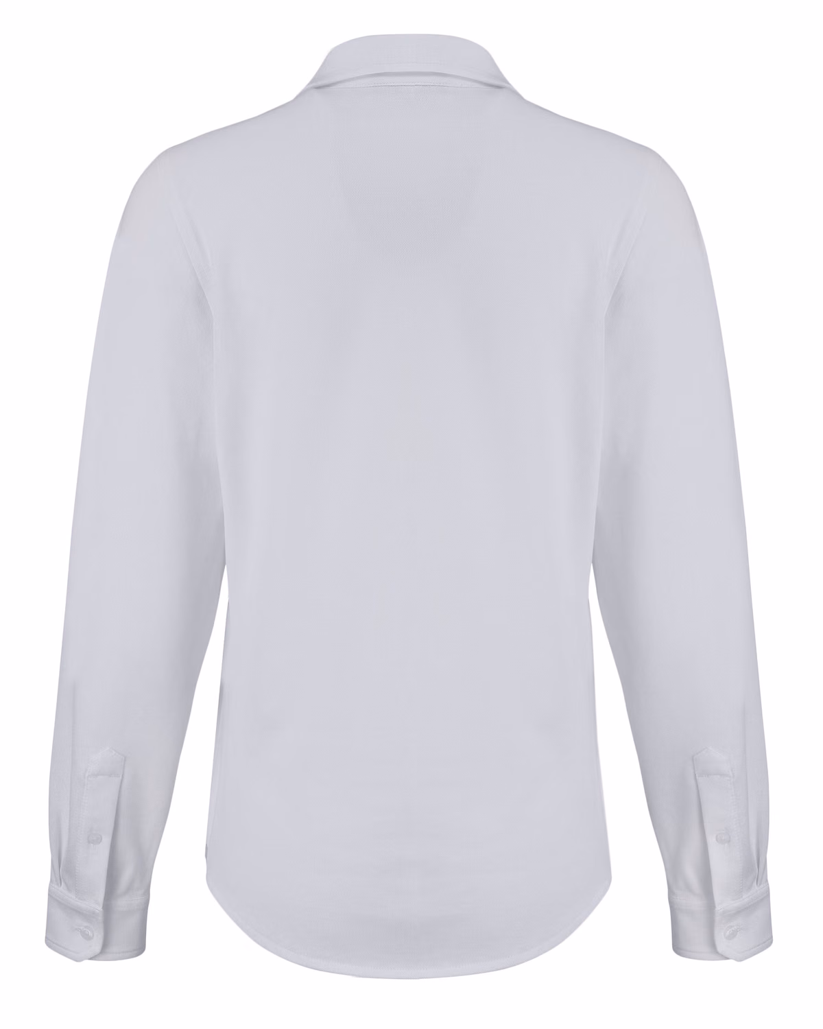 Custom Cutter & Buck Advantage Recycled Cotton-Blend Pique Womens Long Sleeve Button Down Shirt — White flat front