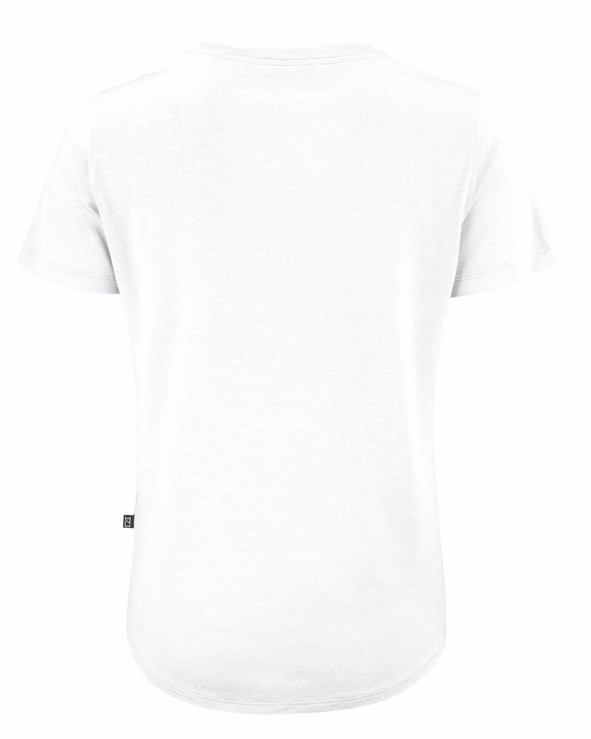 Custom Cutter & Buck Coastline Recycled Double Peached Womens Short Sleeve Tee — White flat front