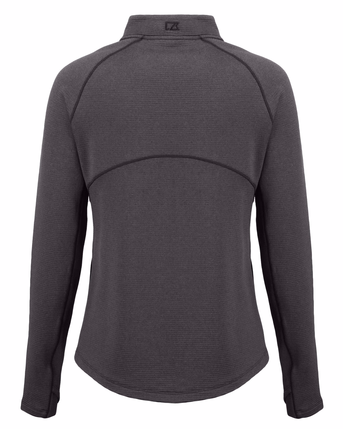 Custom Cutter & Buck Peshastin Recycled Grid Fleece Womens Full Zip Jacket — Black Heather flat front