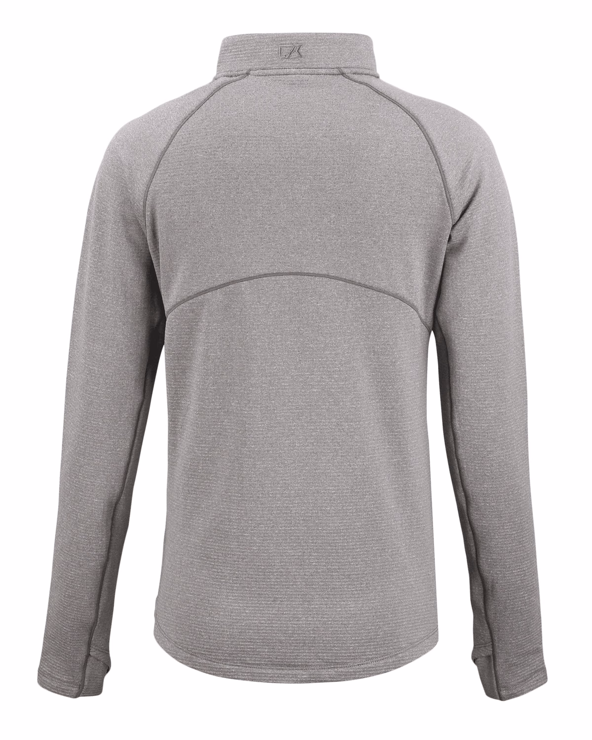 Custom Cutter & Buck Peshastin Recycled Grid Fleece Womens Full Zip Jacket — Elemental Grey Heather flat front