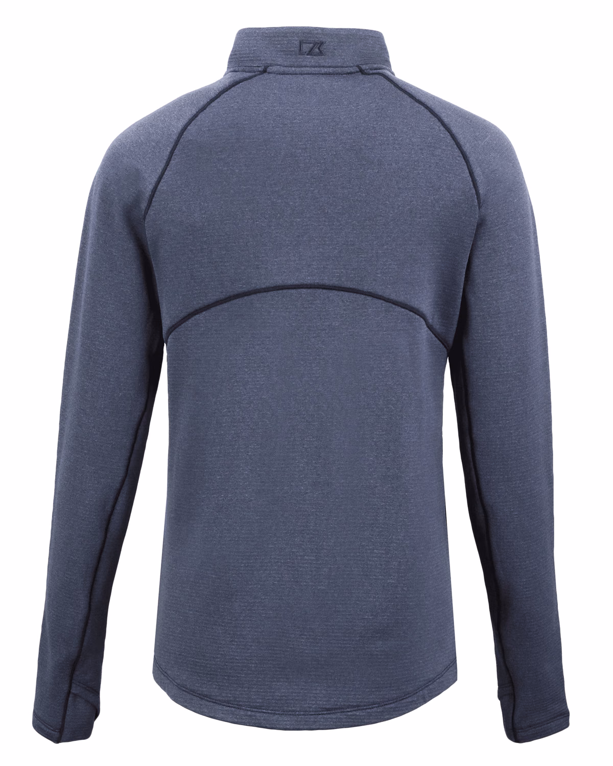Custom Cutter & Buck Peshastin Recycled Grid Fleece Womens Full Zip Jacket — Navy Blue Heather flat front