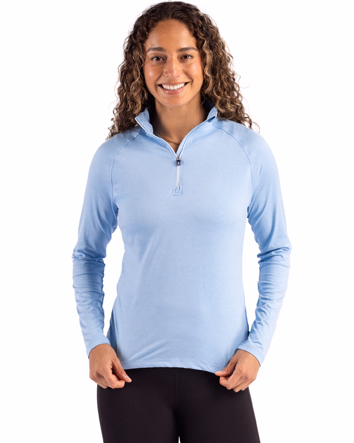 Custom Cutter & Buck Coastline Recycled Double Peached Womens Quarter Zip Pullover