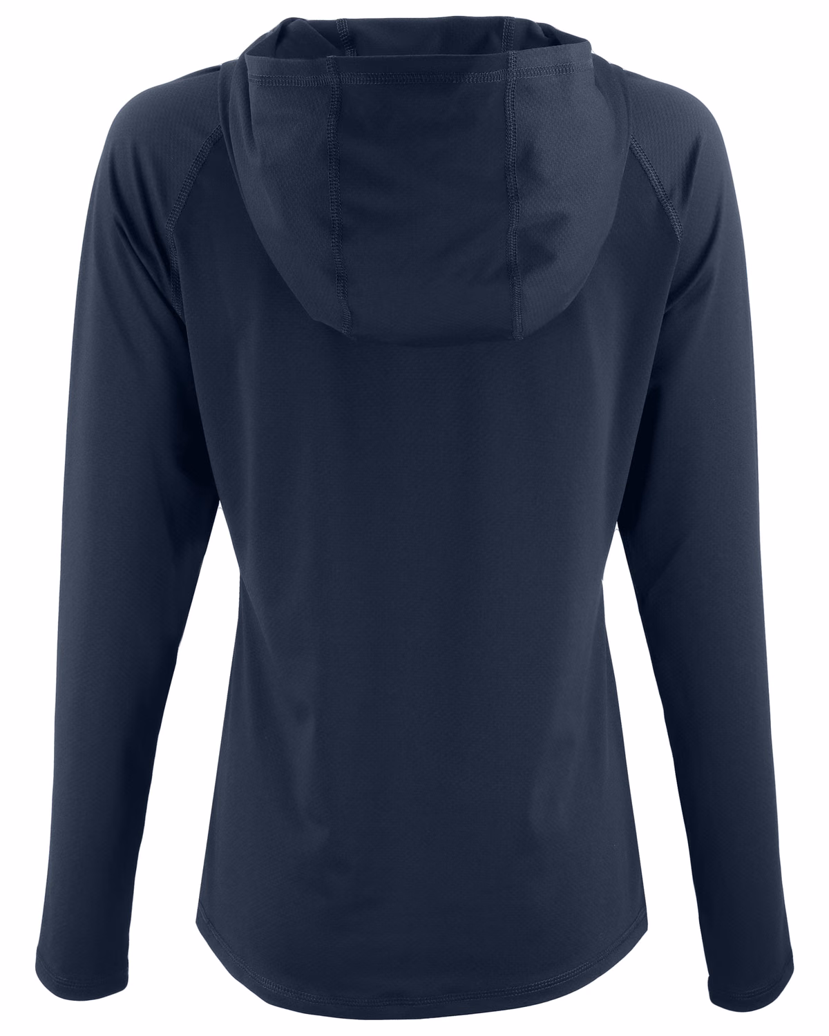 Custom Cutter & Buck Prospect Recycled Featherlight Stretch Womens Hooded Pullover — Navy Blue flat front