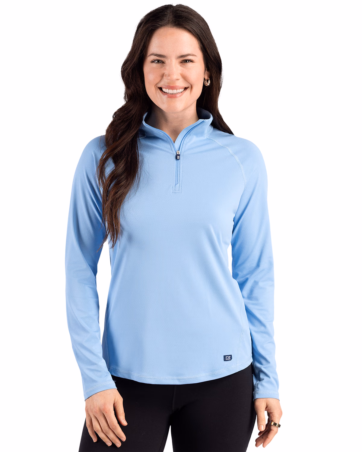 Custom Cutter & Buck Prospect Recycled Featherlight Stretch Womens Quarter Zip