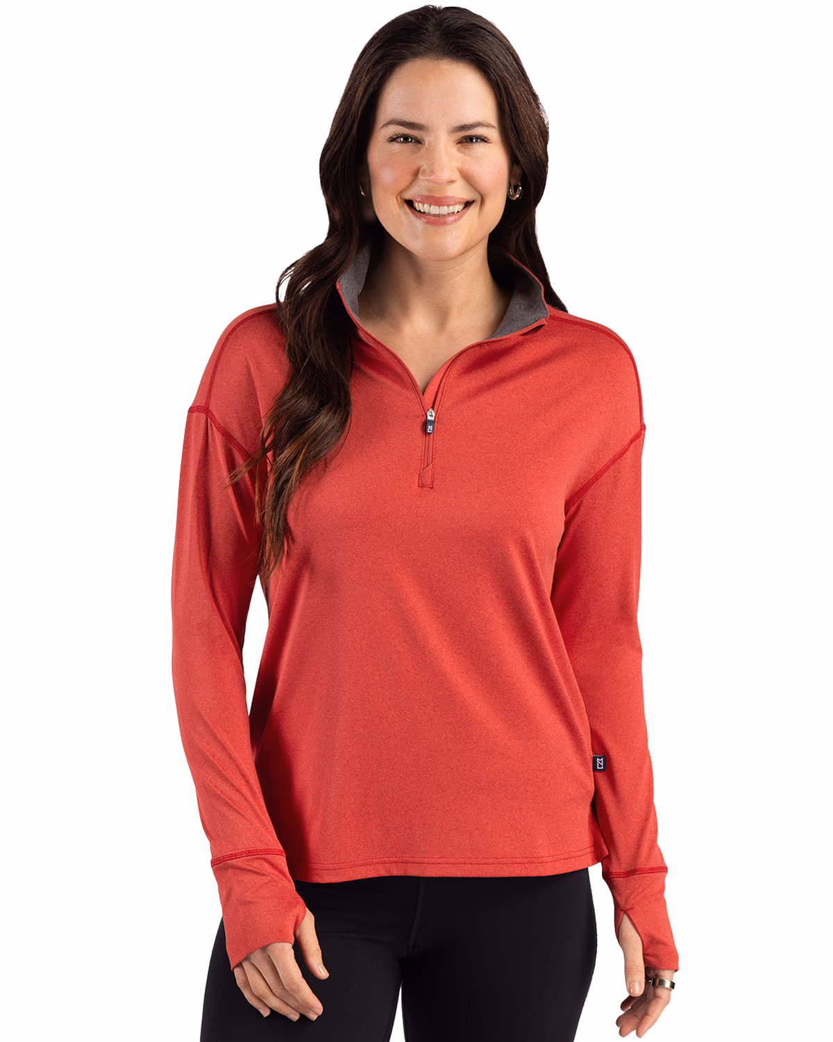 Custom Cutter & Buck Forge Recycled Four-Way Stretch Womens Quarter Zip Pullover