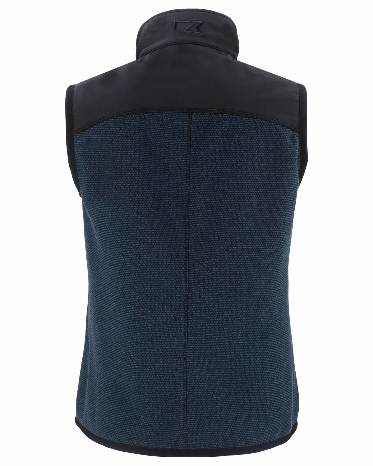 Custom Cutter & Buck Hunts Point Recycled Fleece Womens Hybrid Full Zip Vest — Black flat front