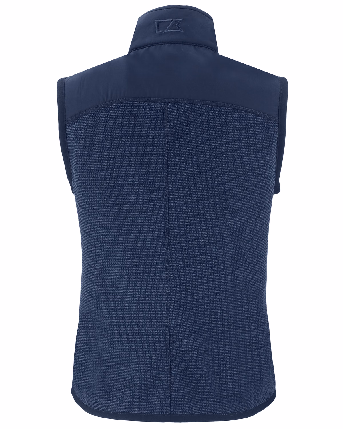 Custom Cutter & Buck Hunts Point Recycled Fleece Womens Hybrid Full Zip Vest — Navy Blue flat front