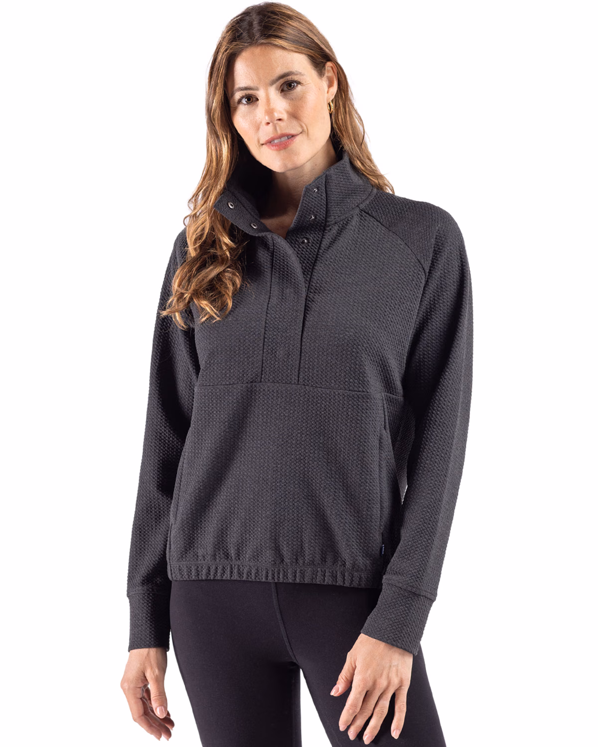 Custom Cutter & Buck Drift Epic Versatility Recycled Textured Knit Women's Snap Pullover
