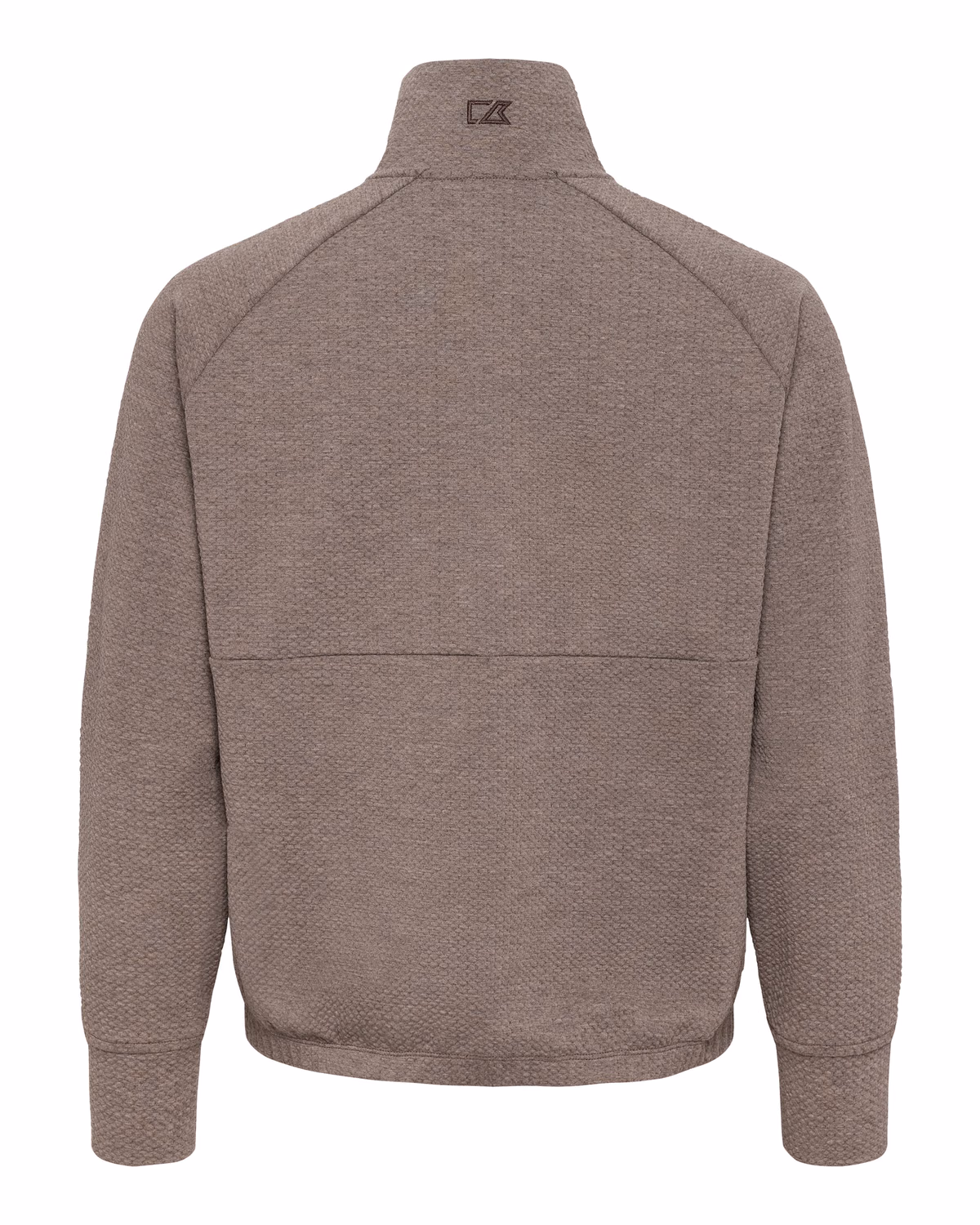 Custom Cutter & Buck Drift Epic Versatility Recycled Textured Knit Women's Snap Pullover — Mushroom flat front