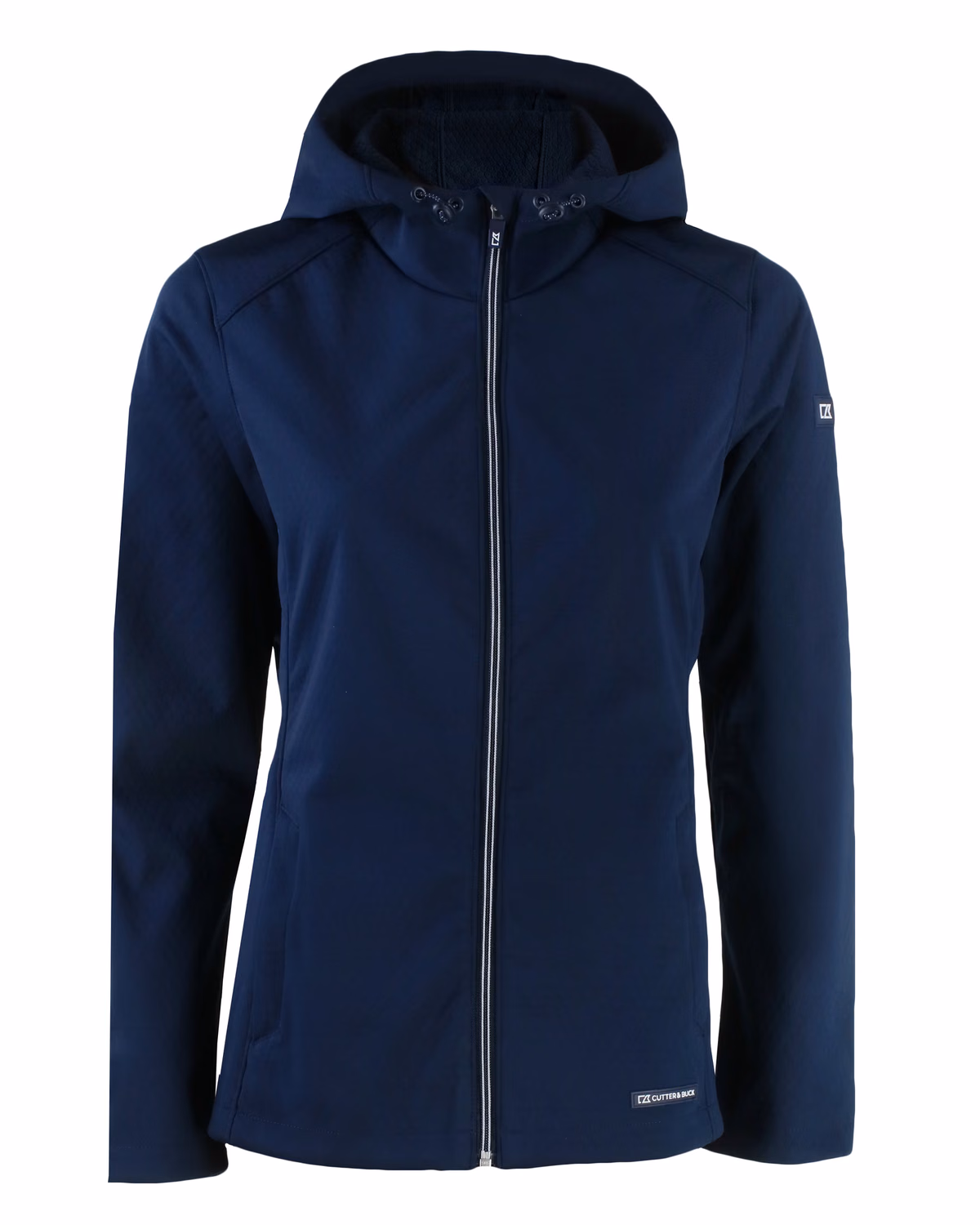 Custom Cutter & Buck Evoke Recycled Honeycomb Fleece Womens Full Zip Jacket — Navy Blue flat front