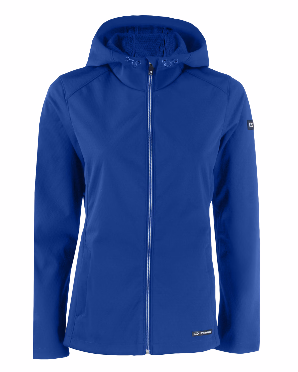 Custom Cutter & Buck Evoke Recycled Honeycomb Fleece Womens Full Zip Jacket — Tour Blue flat front