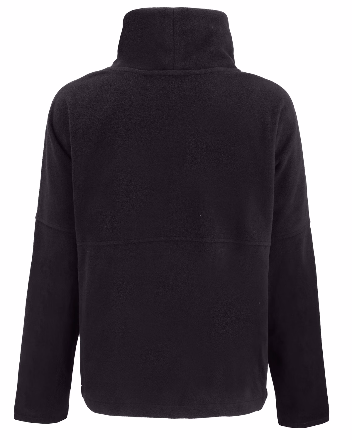 Custom Cutter & Buck Woodland Epic Versatility Recycled Fleece Womens Funnel Neck Pullover Jacket — Black flat front