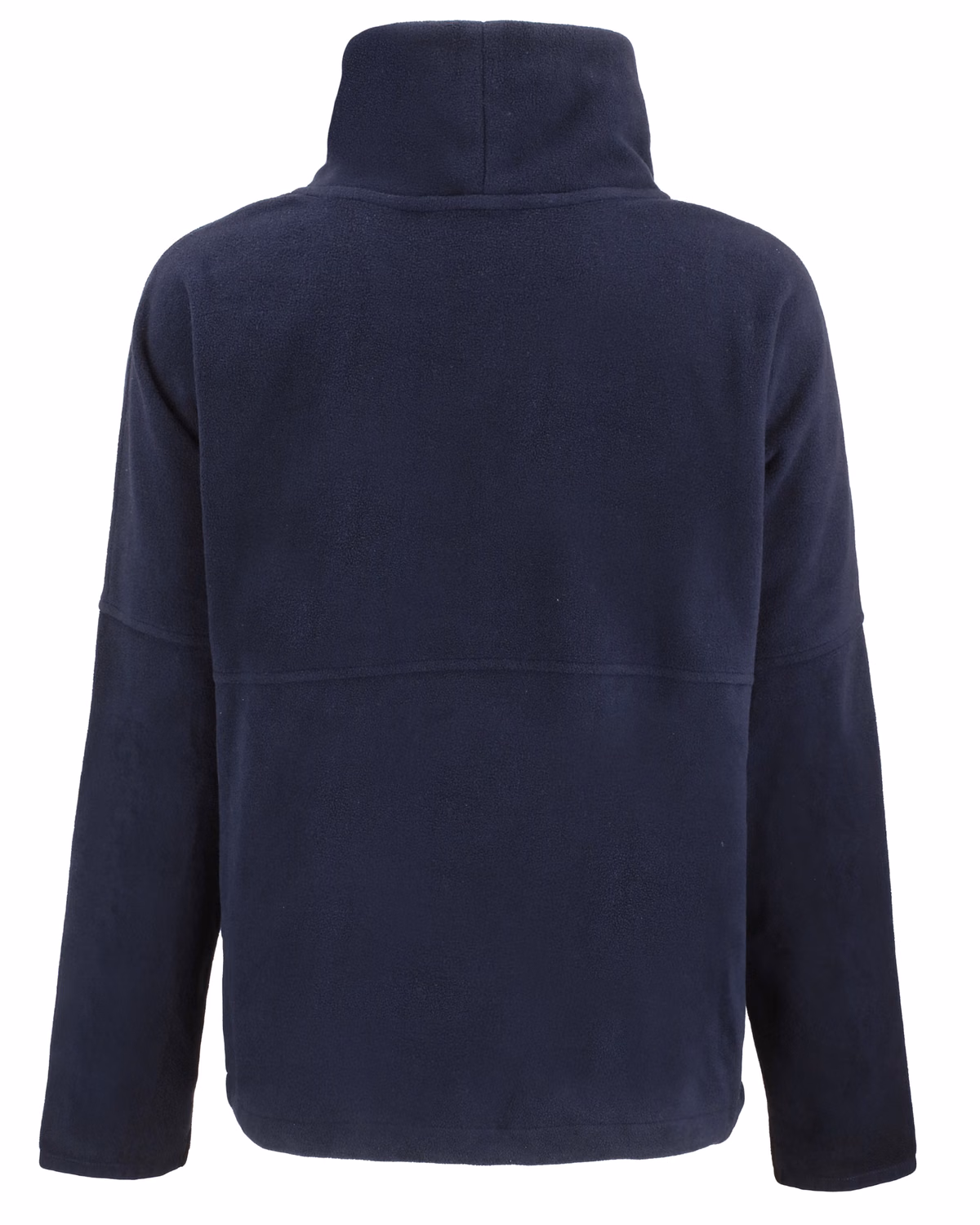 Custom Cutter & Buck Woodland Epic Versatility Recycled Fleece Womens Funnel Neck Pullover Jacket — Navy Blue flat front