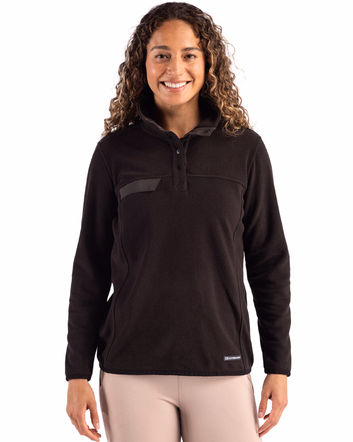 Custom Cutter & Buck Woodland Epic Versatility Recycled Fleece Womens Snap Pullover Jacket