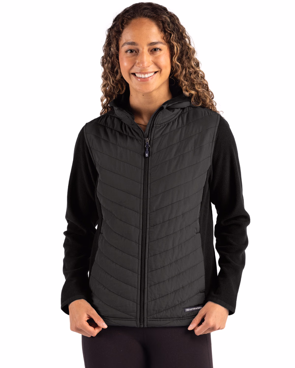 Custom Cutter & Buck Woodland Epic Versatility Recycled Insulated Fleece Womens Hooded Full Zip Jacket